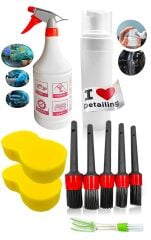 10 Parça Oto Araba Temizleme Kuaför İç-Dış Detaylı Temizlik Bakım Koltuk Fırçalama Set PROXCLEAN10