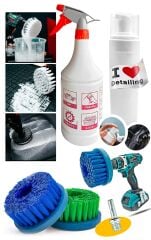 4 Parça Oto Araba Temizleme Kuaför İç-Dış Detaylı Temizlik Bakım Koltuk Fırçalama Set PROXCLEAN04