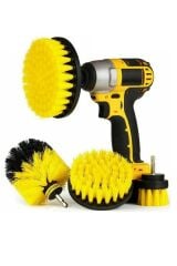 3'lü Araba Bakım Fırçası Tüm Matkaplara Uyumlu Jant Döşeme Lastik Kotuk Parlatıcı