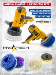 Araç, KoltukYıkama 6Kademe Devir Ayarlı Zımpara Parlatma Pasta Cila Polisaj Makinası + Fırça Hediye