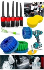 9 Parça  Oto Araba Temizleme Kuaför İç-Dış Detaylı Temizlik Bakım Koltuk Fırçalama Set PROXCLEAN9