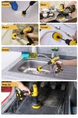 6  Parça Yüksek Mikron Matkaplara ve Polisajlara Özel Paspas Koltuk  Halı  Yıkama  Fırça Seti