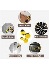 4'lü Matkap Ucuna Takılan Temizlik Fırça Seti