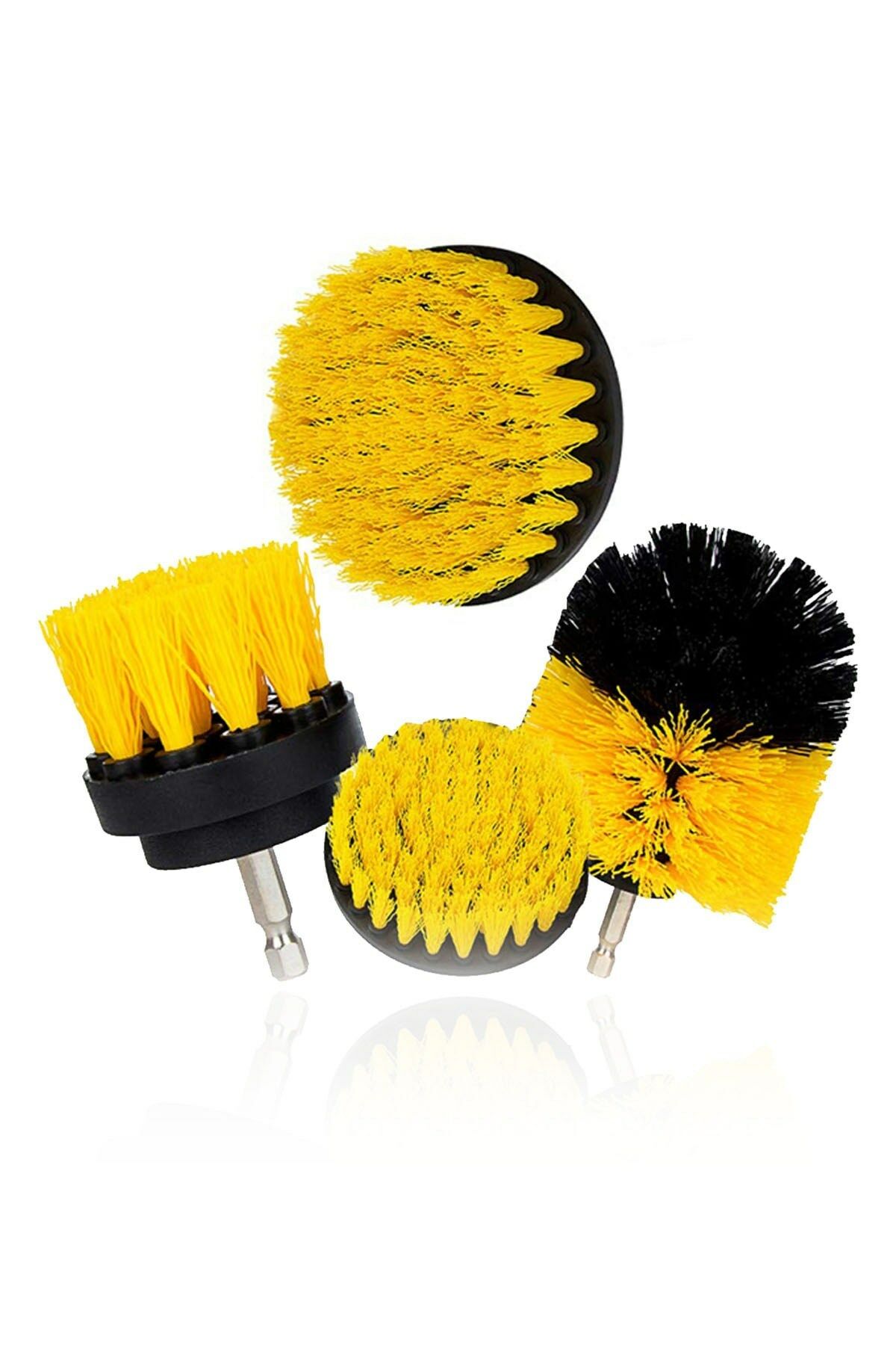 4'lü Matkap Ucuna Takılan Temizlik Fırça Seti