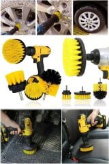Çok Amaçlı Genel Temizliği 4'lü Araba Bakım Fırçası Tüm Matkaplara Uyumlu Jant Lastik Kotuk Kit
