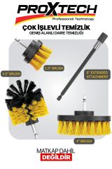 Çok Amaçlı Genel Temizliği 4'lü Araba Bakım Fırçası Tüm Matkaplara Uyumlu Jant Lastik Kotuk Kit