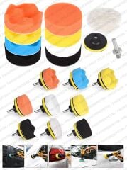 Pro18Pcs 115mm Pasta Cila Polisaj Süngeri,Fırça MikrofiberBez,Pastacila Sünger Matkap Parlatma Seti