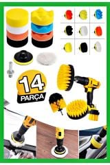 Profesyonel Combo Temizlik 15Parça Pasta Cila Polisaj Süngeri Matkapa Uyumlu Fırça Seti Parlatma Kit