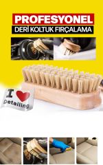 Profesyonel Hali ve Koltuk Yikama Yüksek Mikron Deri Detay Temizlik Fırçası Kayın Ahşap Büyük Boy