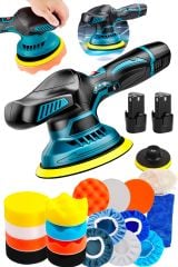 Orbital Kablosuz Akülü Lityum 2x Batarya 6 Devir Ayarlı  Detay Pasta Cila Polisaj Makinesi Ful Takım