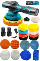 Orbital Kablosuz Akülü Lityum 2x Batarya 6 Devir Ayarlı  Detay Pasta Cila Polisaj Makinesi Ful Takım