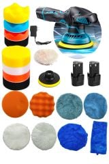 Orbital Kablosuz Akülü Lityum 2x Batarya 6 Devir Ayarlı  Detay Pasta Cila Polisaj Makinesi Ful Set