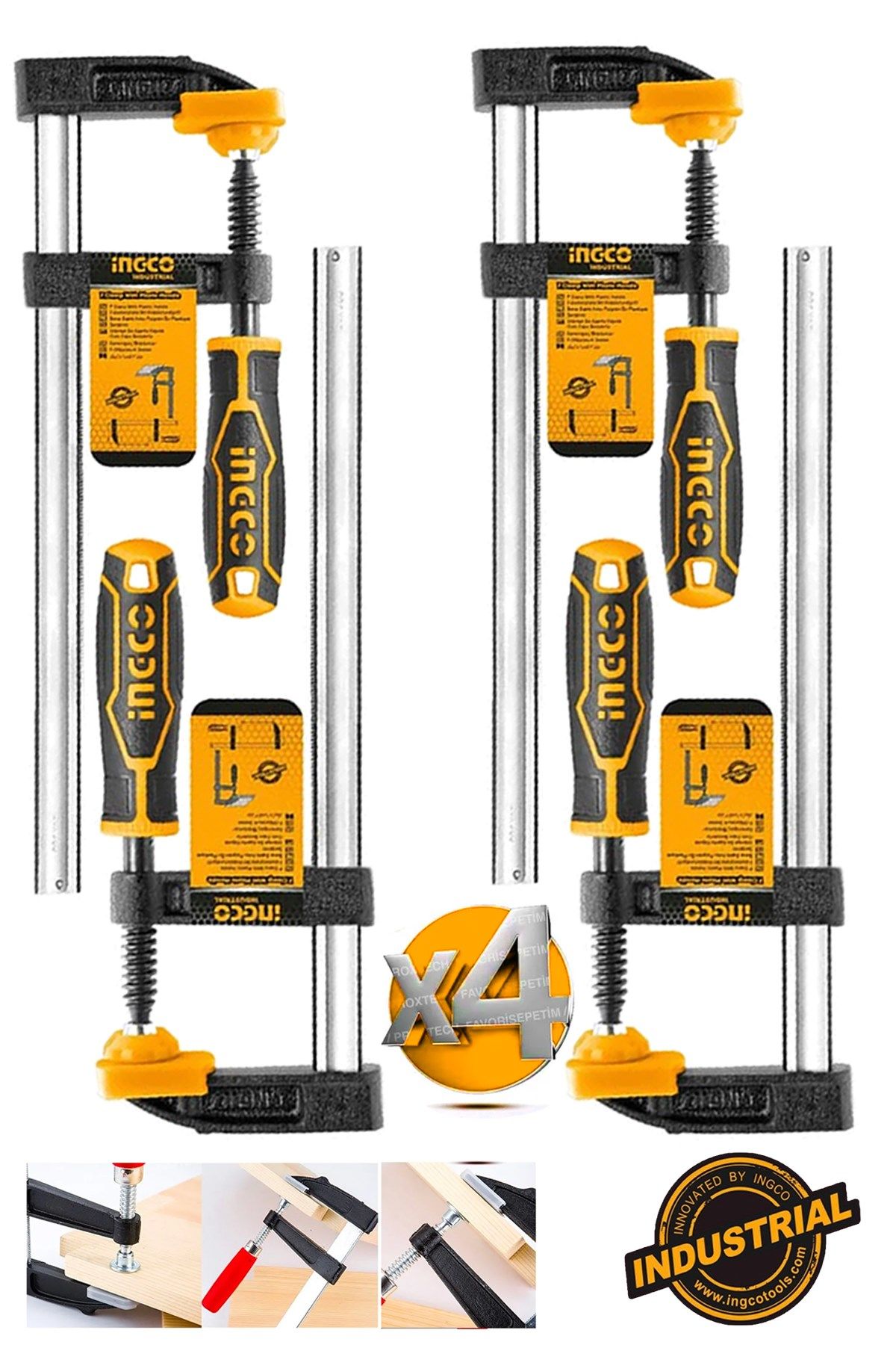 Profesyonel Ağır Hizmet 150mm Hfc020501 F Tipi Mengene 50*150 (4 ADET)