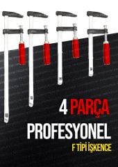 5 Parça Portek Masa Tezgah Mengenesi 80mm  F Tipi Ahşap Çelik Mobilyacı İşkencesi Kıskaç İşkence