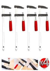 Yüksek Kalite 300MM F Tipi Ahşap Çelik Mobilyacı Mengene Kıskaç Işkence 4lü SET-300MM