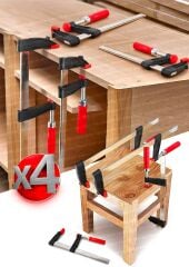 Premium Kalite 400,300,200,150mm F Tipi Ahşap Çelik Mobilyacı Mengene Kıskaç Işkence 4 Set-2