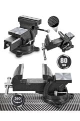 Pro 360 Dönerli Profesyonel Ağır Hizmet Yüksek Hassasiyetli Örslü Masa Tezgah Mengenesi 80 mm