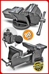 Profesyonel Ağır Hizmet Yüksek Hassasiyetli Kırılmaz Örslü Masa Tezgah Mengenesi 80 mm