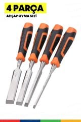 Yüksek Kalite  4 Parça Profesyonel İskarpela Set Kaydırmaz Saplı Oyma Seti
