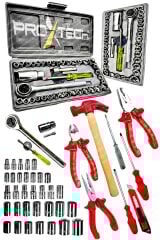 Çok Fonksiyonlu 48 Parça Krom Çelik Cırcırlı Lokma Pense,Yankeski,Tornavida Kontrol Kalemi Ful Paket