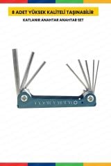 Yüksek Kaliteli 8 PRC Taşınabilir Katlanır Anahtar Altıgen Anahtar Alyan Tamir Kiti Çakı Takımı