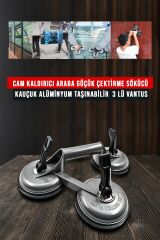 Premium Yüksek Kalite Cam Fayans Kaldırma Metal Alüminyum 3-2-1 3Lü Set Cam Fayans Taşıma Vantuz