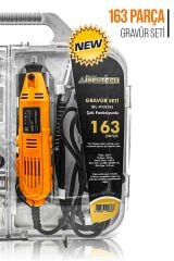 Pro 163 Parça Dramel 6 Devir Ayarlı PVC Çantalı Hobi Gravür Seti Mini Taşlama  Esnek Şaft Hediye