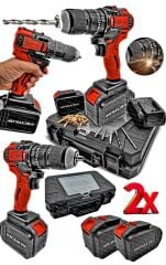 Profesyonel Darbeli Yüksek Tork Kömürsüz Bakır Motor, Güçlendirilmiş Vidalama Matkap Pro Set