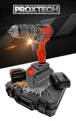 Profesyonel Darbeli Yüksek Tork Kömürsüz Bakır Motor, Güçlendirilmiş Vidalama Matkap Pro Set