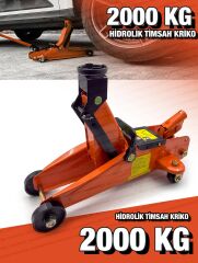 Profesyonel Yüksek Kalite 2 Ton Arabalı Tekerlekli Hidrolik Kriko Plastik Taşıma Çantalı Kriko