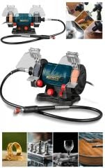 Yüksek Turbo Motorlu Çark Motoru Devirli Dramel  Zımpara Bileme Gravü MENGENELİ Oyma Taşlama Seti