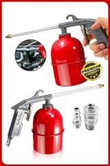 15 Metre Spiral Hortum Oto Araba MotorTemizleme Mazot Tabancası Solvent Püskürtücü  Jak Set