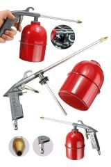 15 Metre Spiral Hortum Oto Araba MotorTemizleme Mazot Tabancası Solvent Püskürtücü  Jak Set