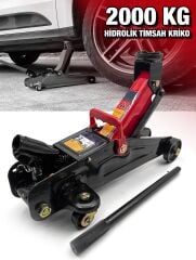 2 TON Profesyonel Yüksek Kalite 2 Ton Arabalı Tekerlekli Hidrolik Kriko Plastik Taşıma Çantalı Kriko