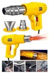 Yüksek Performans  Eronomik Bakır Sargılı 2 Kademeli  Isı Ayarlı Sıcak Hava Üfleme Tabancası Set