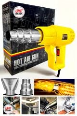 YENİ NESİL  Profesyonel Bakır Sargılı 2 Kademeli  Isı Ayarlı Sıcak Hava Üfleme Tabancası Set