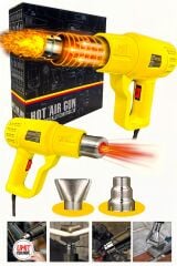 YENİ NESİL  Profesyonel Bakır Sargılı 2 Kademeli  Isı Ayarlı Sıcak Hava Üfleme Tabancası Set