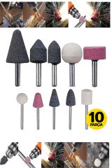 Hobi Gravür Dremel Taşlama Ucu Mini Metal Ahşap Oyma Seti Parlatma Çapak Alma 10 Parça Matkap Uyumlu