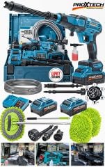 Profesyonel 100 Bar Çift Akülü Şarjlı Yüksek Basınç Oto Araç Yıkama Bahçe Yıkama Temizleme Tabancası