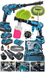 Yükse kbar 10Pilli Profesyonel  Kömürsüz Şarjlı Oto Yıkama Makinesi Çift Akülü Bahçe Yıkama Makinasi