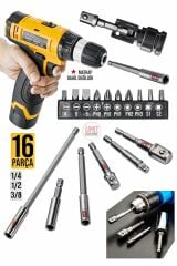 16PCS Premium DMax Bits Uç Bağlantı Adaptör Seti Lokma Bağlantı Tornavida Lokma Seti Matkap Ucu