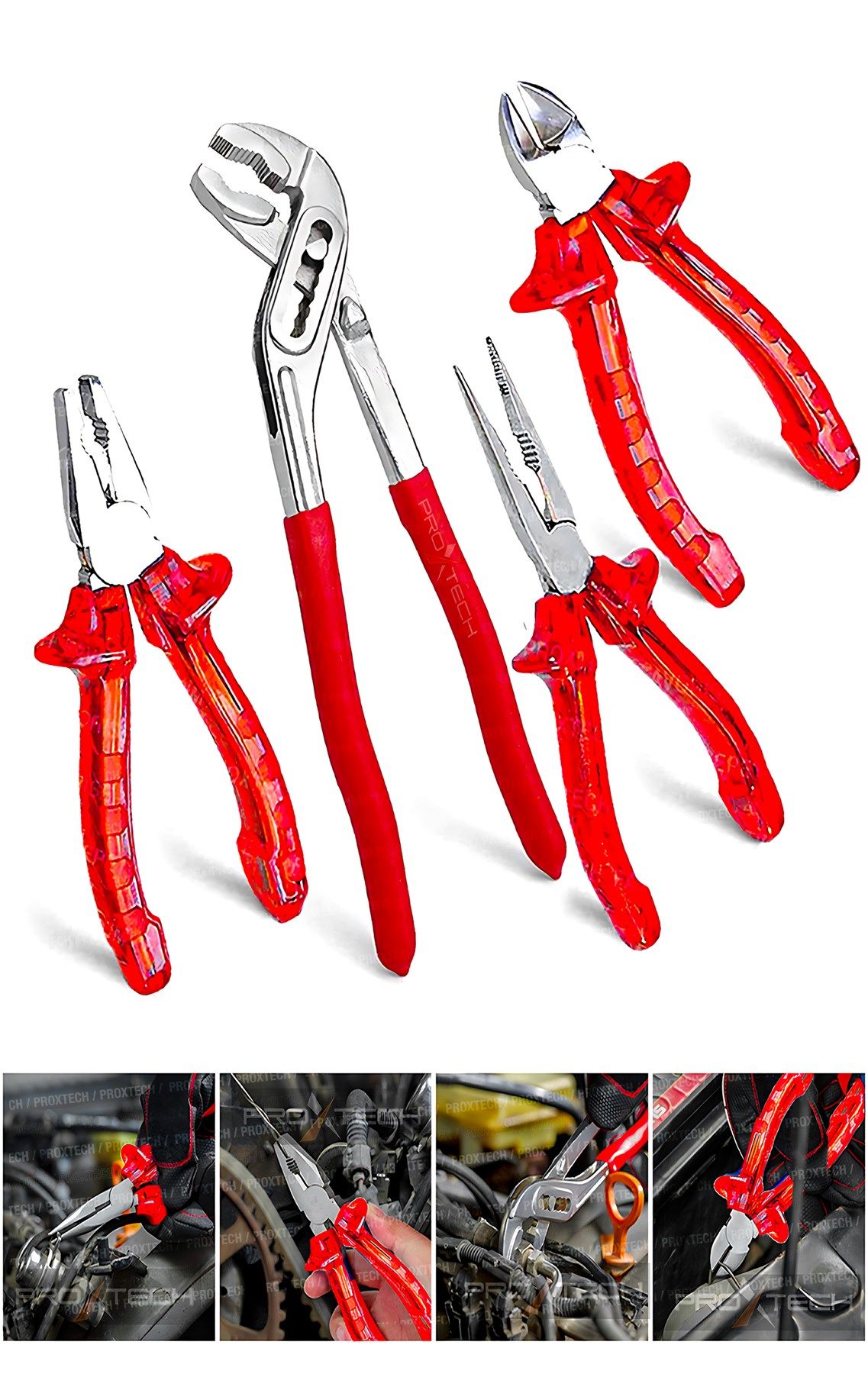 PRO Kalite Kırmızı Şeffaf No7 Pense Kargaburun Yankeski A6 Musluk Boru Anahtarı Fort Pense Set