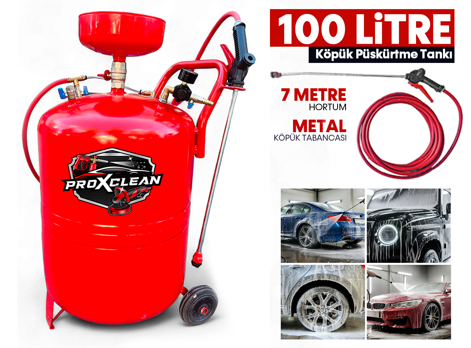 100 Litre Profesyonel Kalın Metal Köpük Püskürtme Köpük Tankı