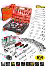 Profesyonel Cr-V Çeliği 120 Parça  1/2 Ve 1/4 Torx Cırcırlı Lokma  Anahtar Takımı Bits Uç Full Set