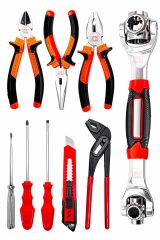 Pro 9 Parça Yankeski Karkaburun Pense Akıllı Lokma Yıldız Ve Düz Tornavida 9 tamirci Seti