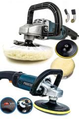 Profesyonel 6 Kademeli Devir Ayarlı Sünger Setli Zımpara Pasta Cila Polisaj Makinesi Ful Paket