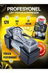 Yeni Nesil Turbo  Motor Çift Pistonlu 12V 150 Psi  Araç Laastik Bot Şişirme Kompresörü Pense Set