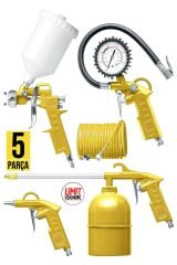 Havalı El Aletleri Seti 5 Parça Havalı Boya Ve Havalı Set 5 Parça Kompresör Seti