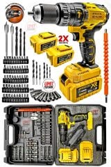 Germany Thechnology 36VFX Çelik Mandren Extreme Darbeli Çift Akülü Şarjlı Vidalama BitsSet Matkap