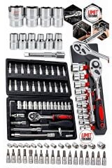 Germany 58 Parça 12 Kombin Anahtar Cr-v Max 1/4 Cırcırlı 46 Parça Lokma Takım Set